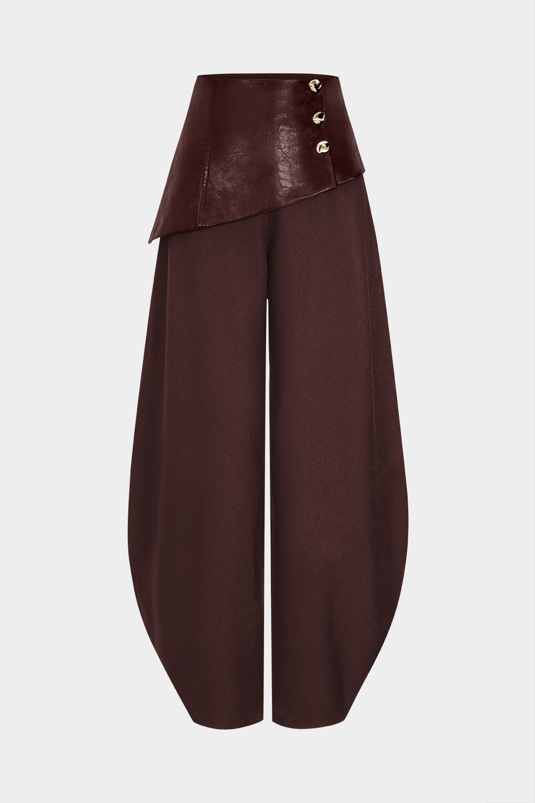 Leren-look metallic pantalon