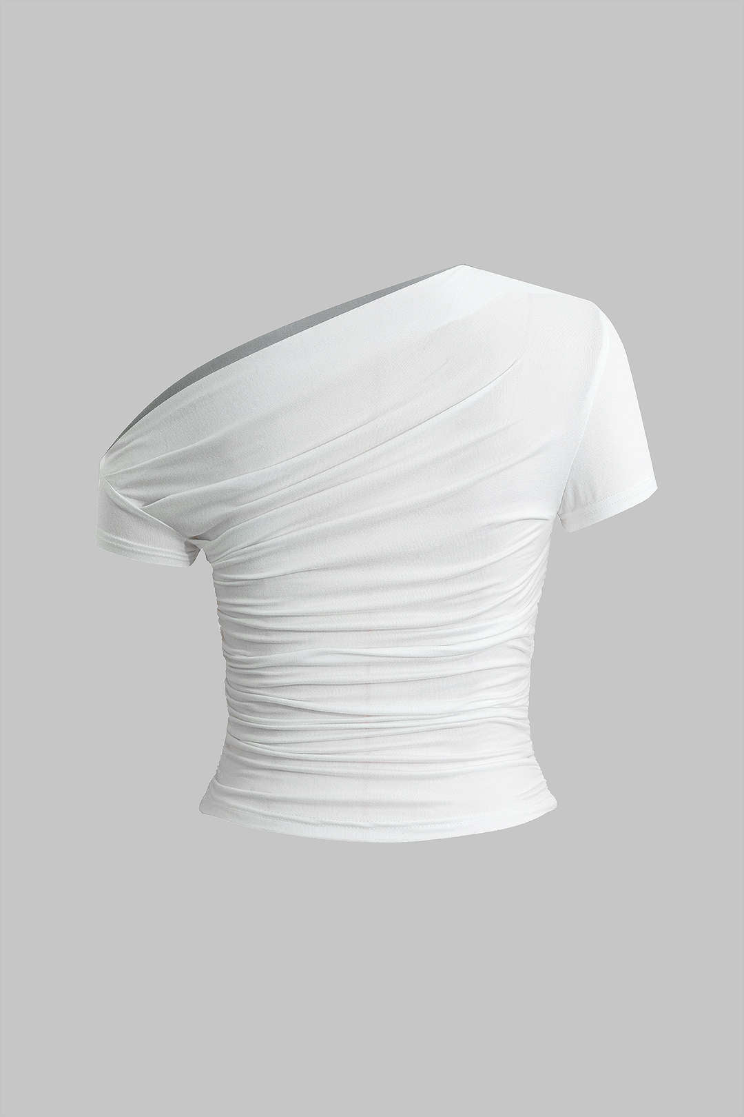 Asymmetrisch T-shirt met ruches