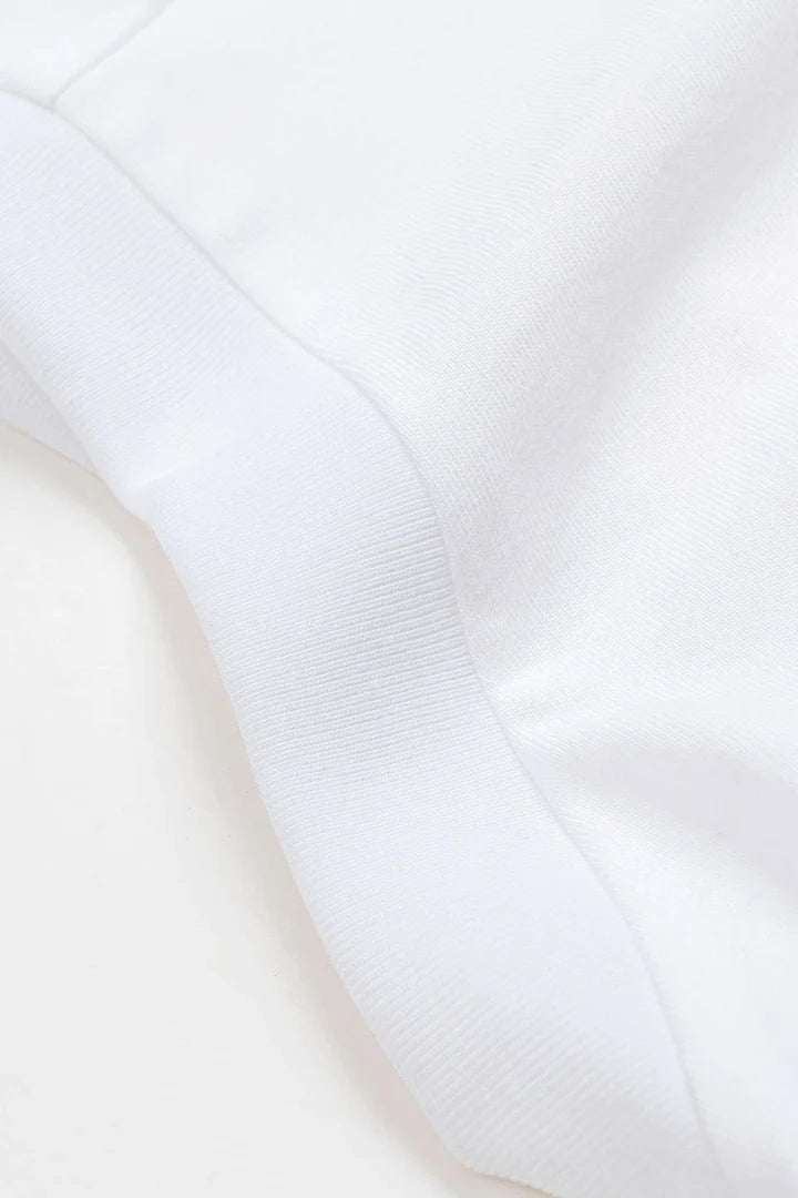 Effen T-shirt met plooien en strik aan de voorkant
