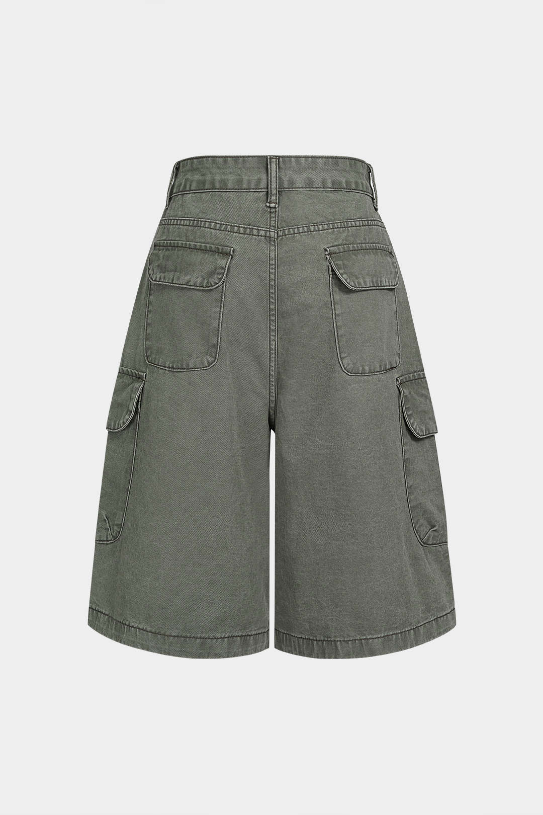 Yasmin - Denim short met zakken en wijde pijpen