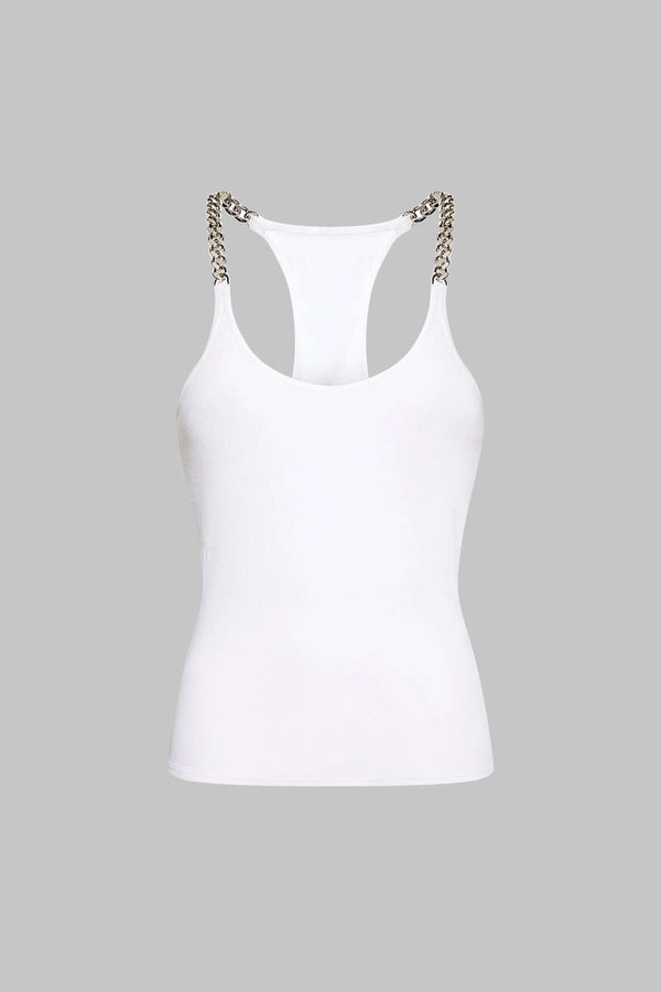 Mouwloze tanktop met kettingdetail