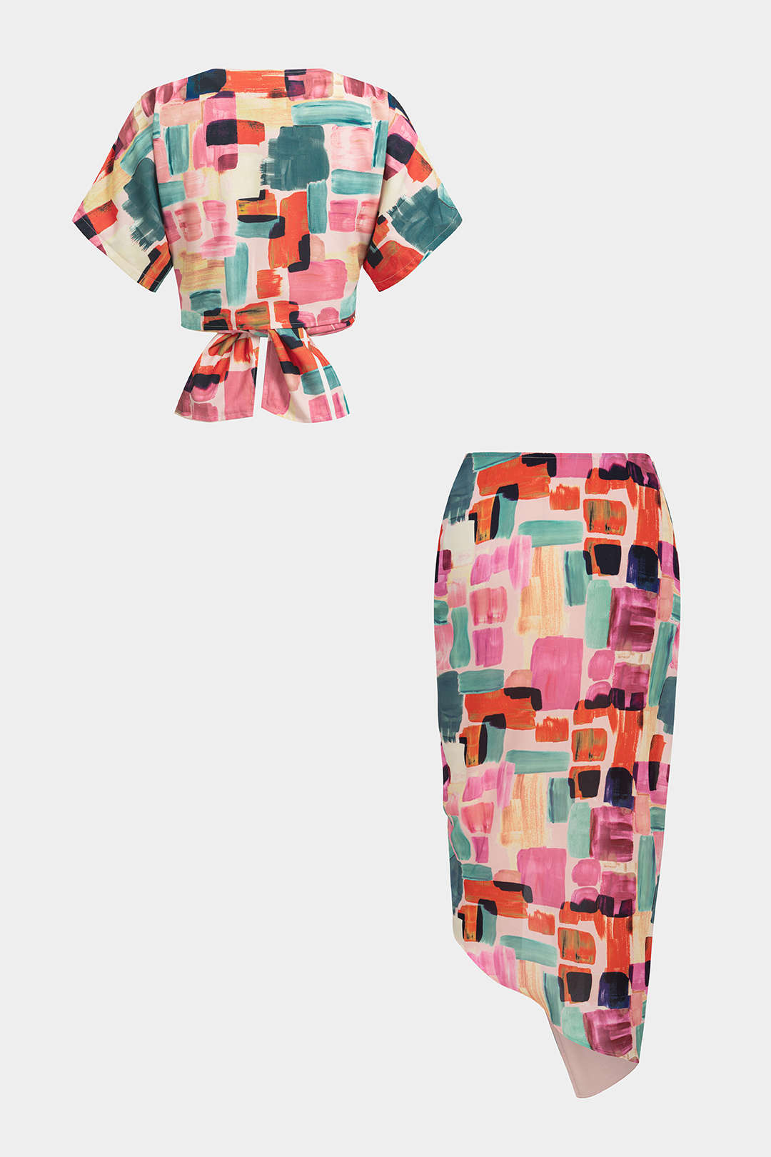Nova - Abstracte print set met top en rok