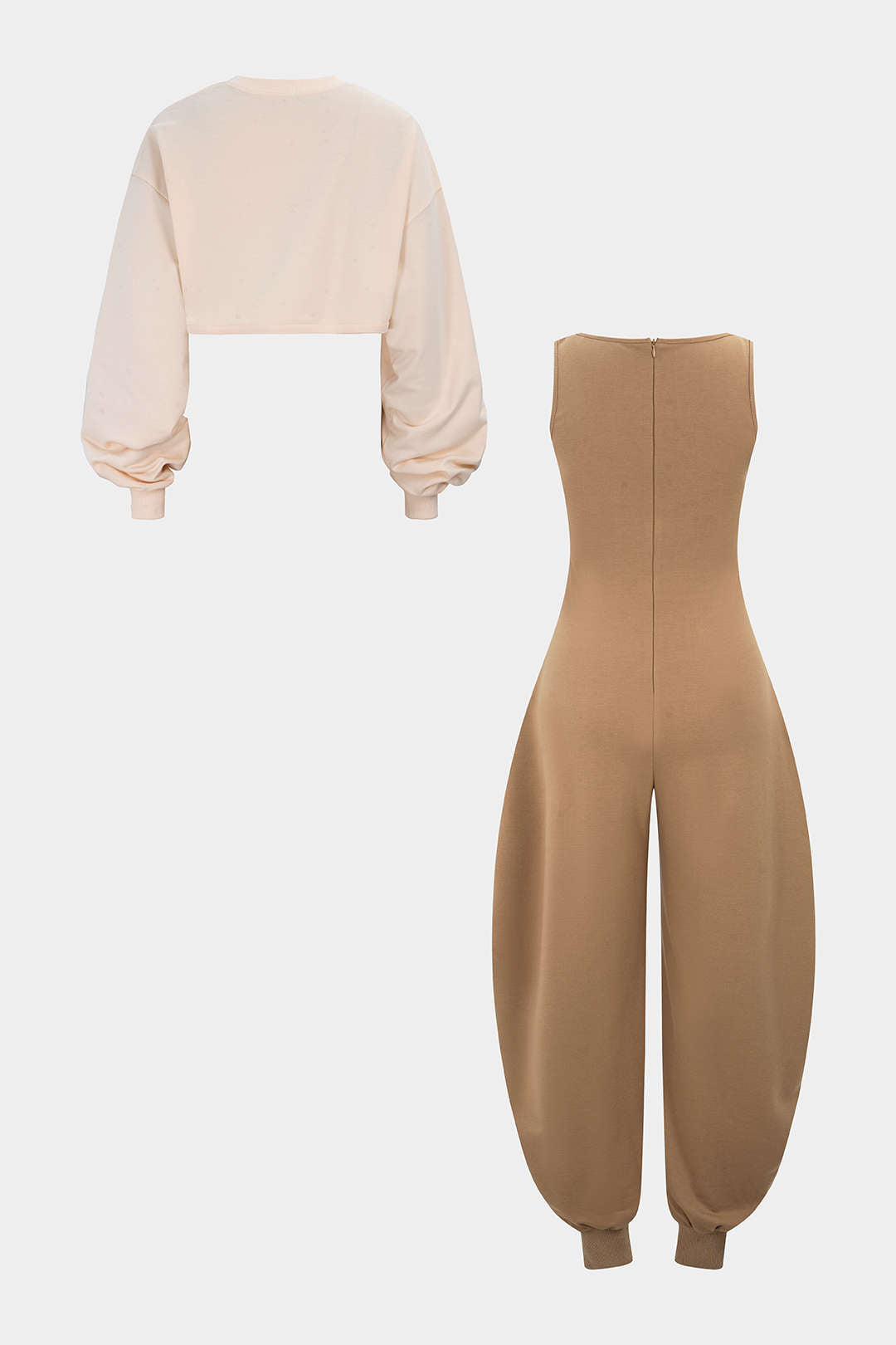 Effen set met top en jumpsuit