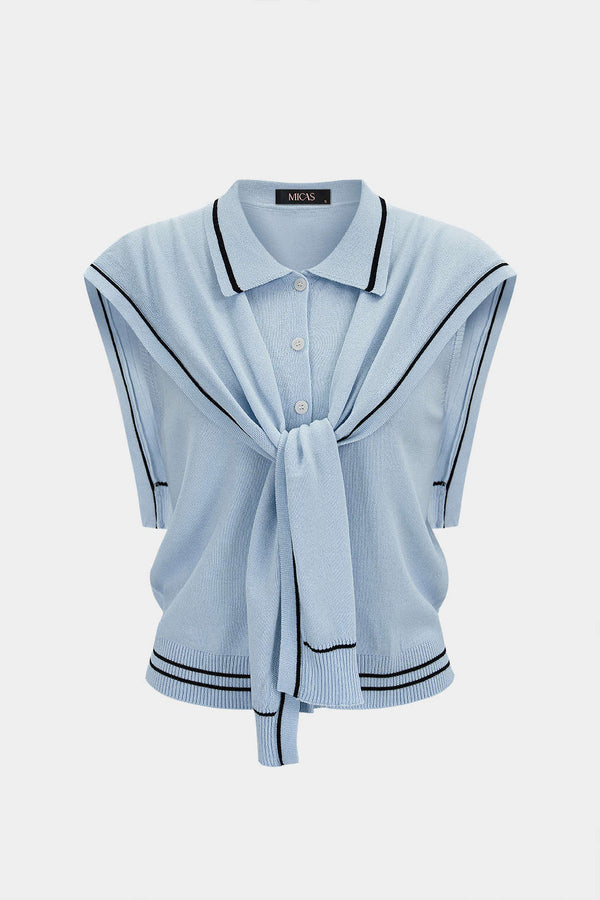 Gebreide tanktop met kraag