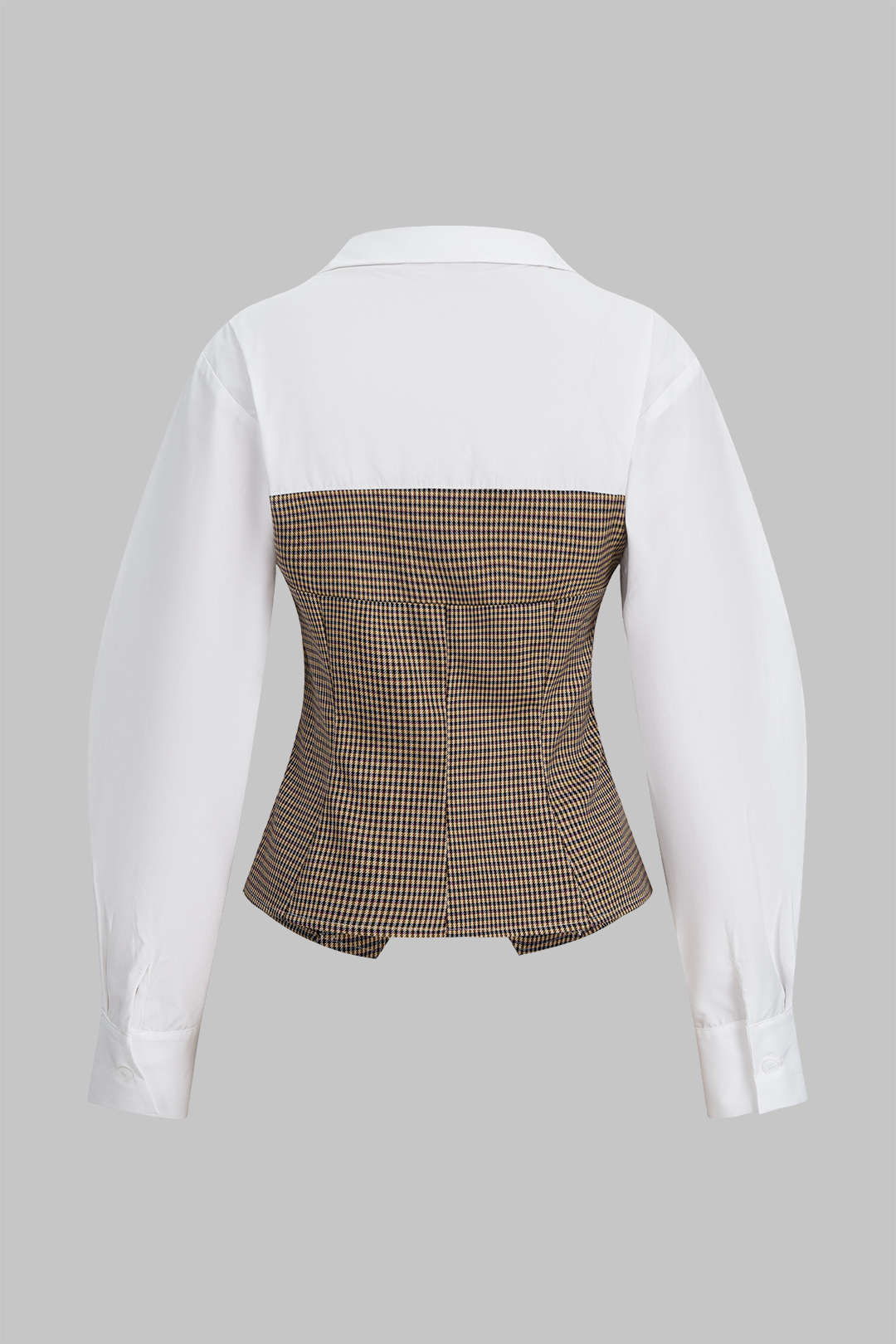 Geruite top met knoopjes en rits