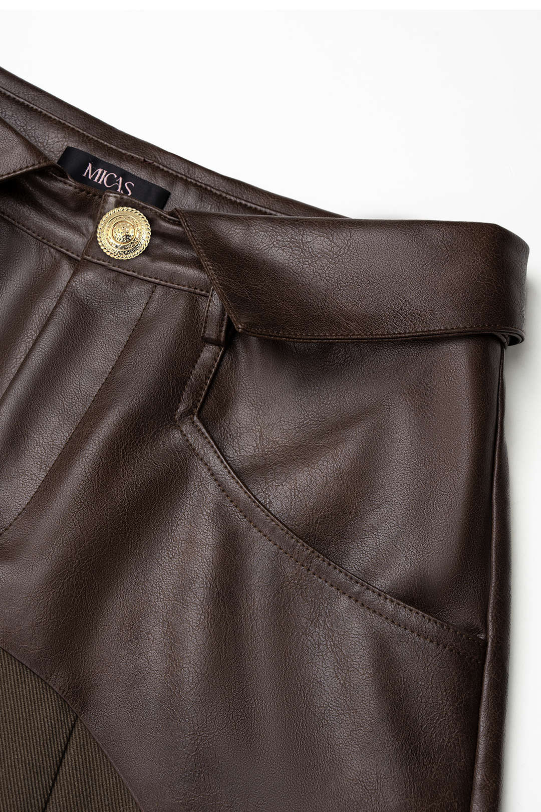 Bo - Leren-look patchwork broek