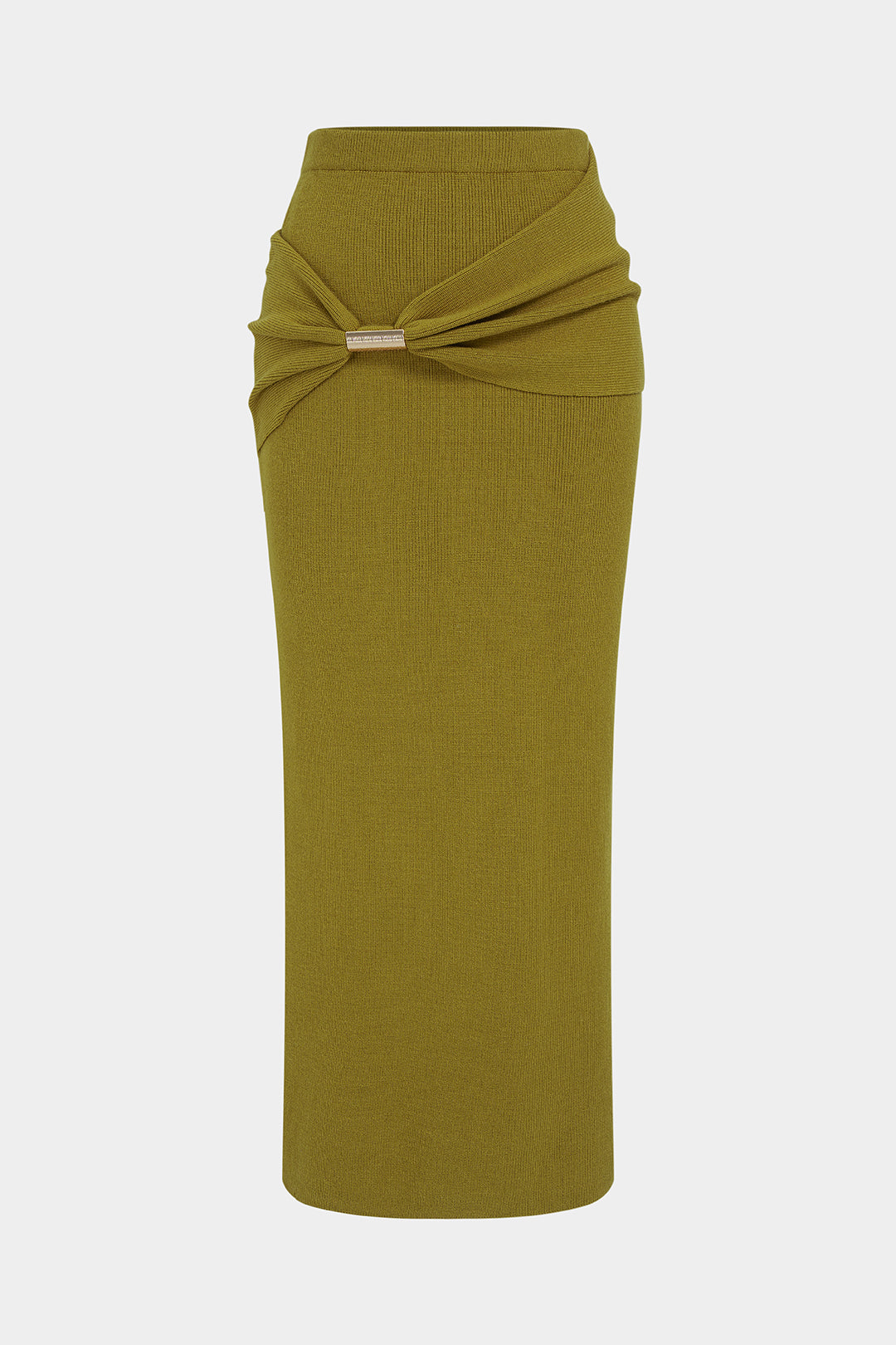 Gebreide metallic rok met ruches