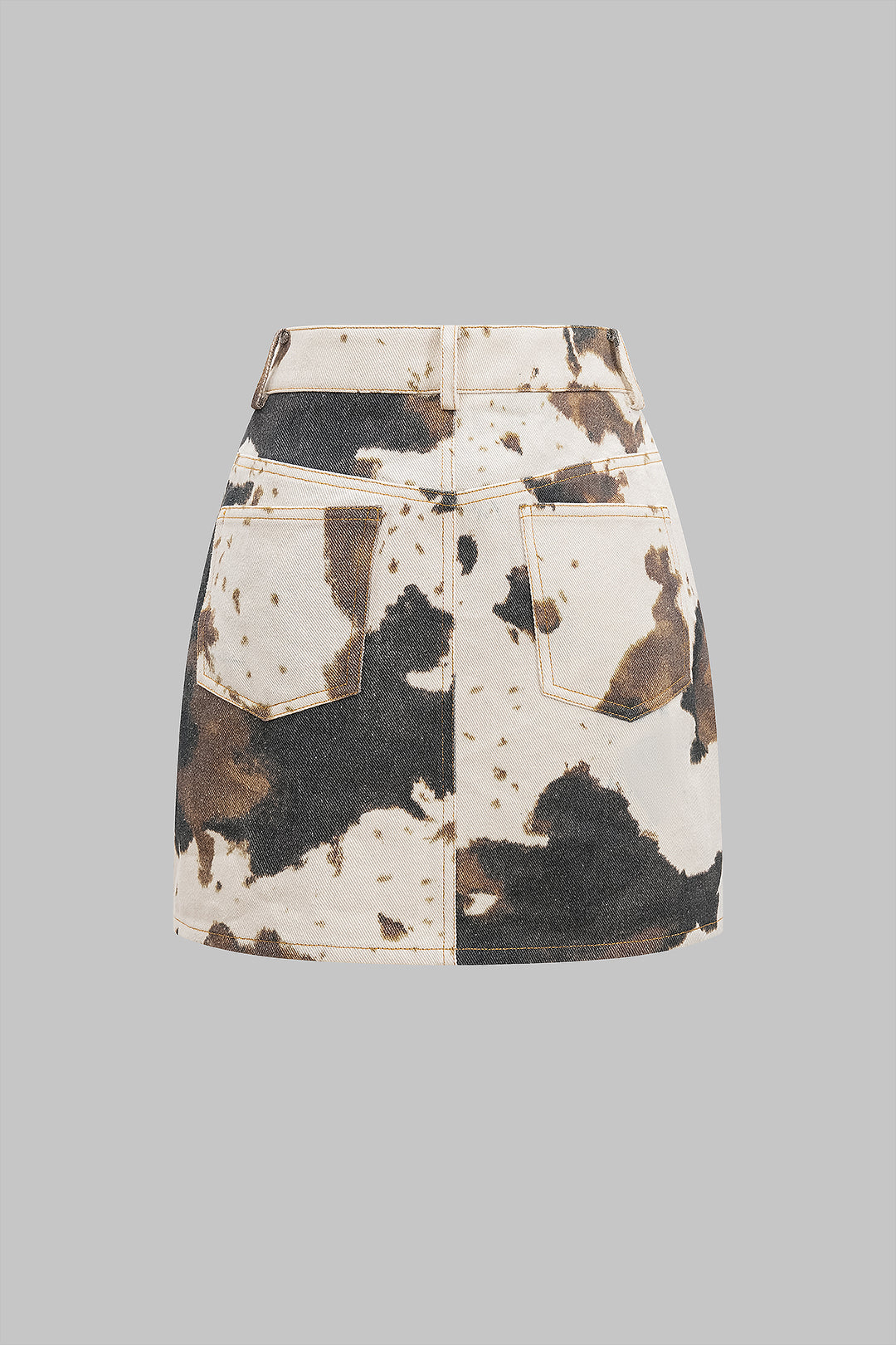 Denim asymmetrische rok met knoopjes en hoge taille