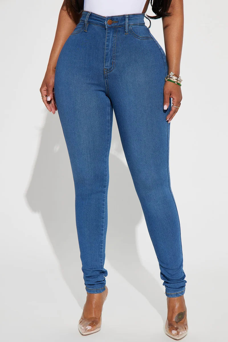 Klassieke Aansluitende Jeans met Hoge Taille