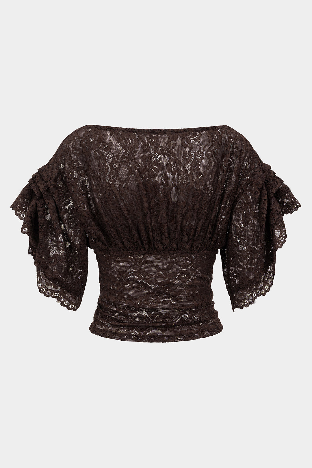 T-shirt met kant en korte mouwen