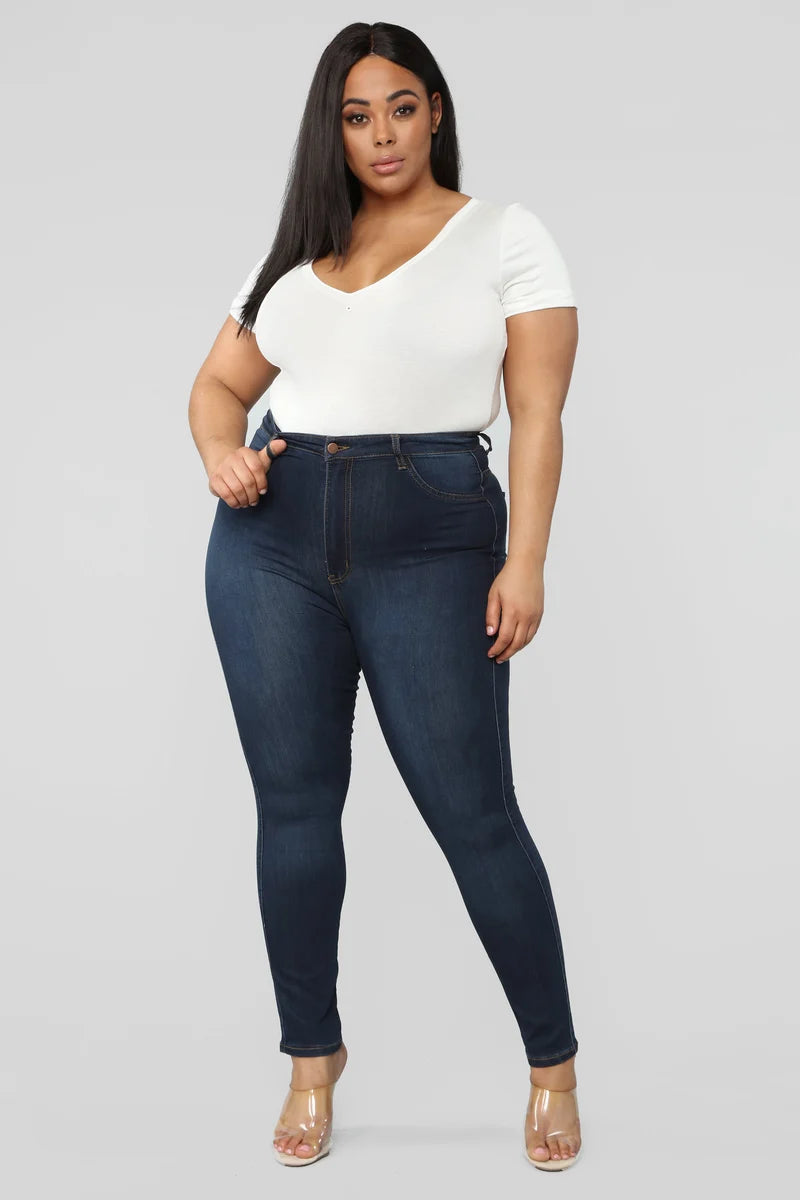 Klassieke Aansluitende Jeans met Hoge Taille