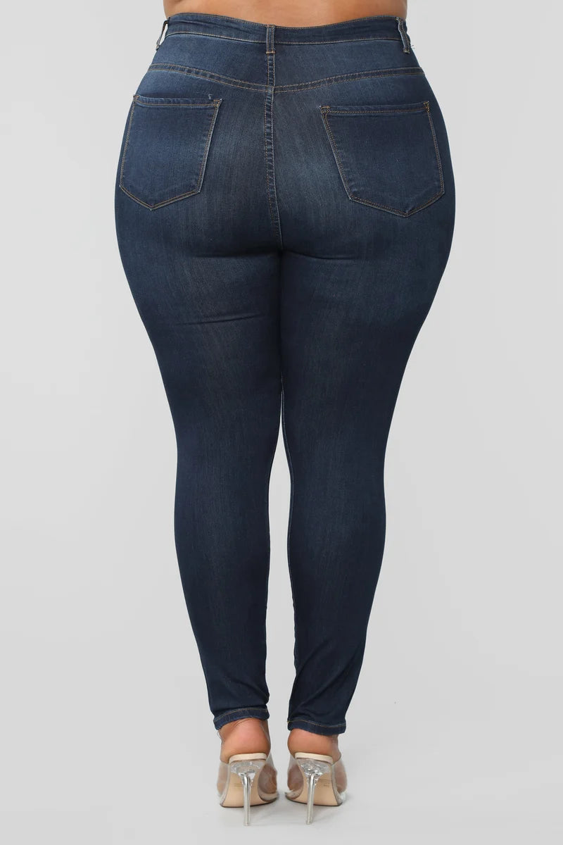 Klassieke Aansluitende Jeans met Hoge Taille