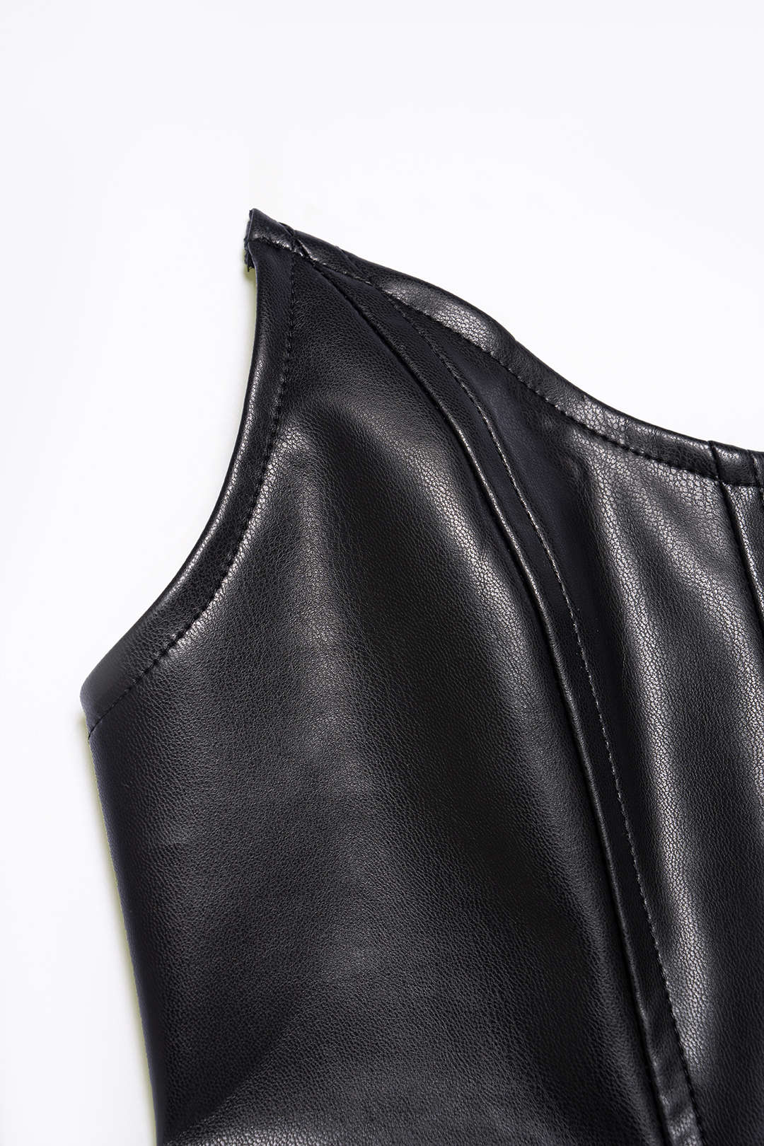 Leren-look strapless top met strapless pasvorm