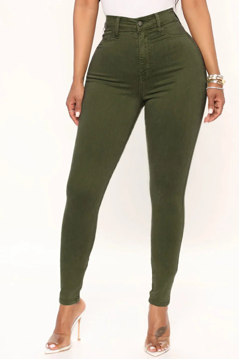 Klassieke Aansluitende Jeans met Hoge Taille
