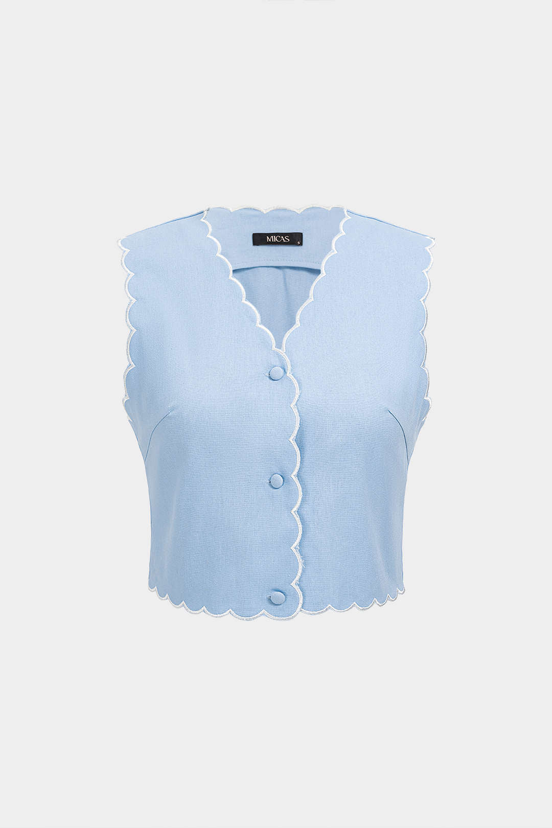 Linnen tanktop met knoopjes