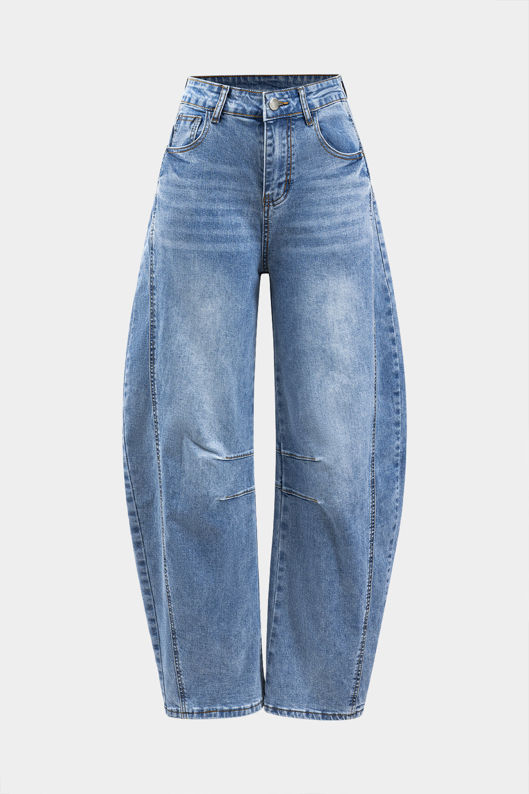 Jeans met zakken, wijde pijpen en ballonmodel