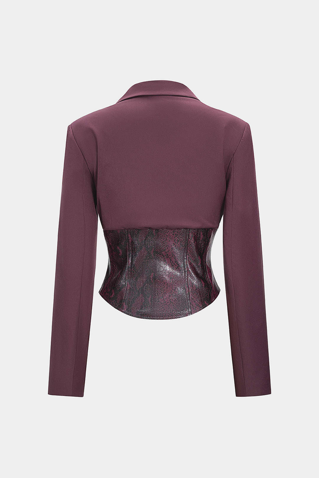 Leren-look blazer met reverskraag