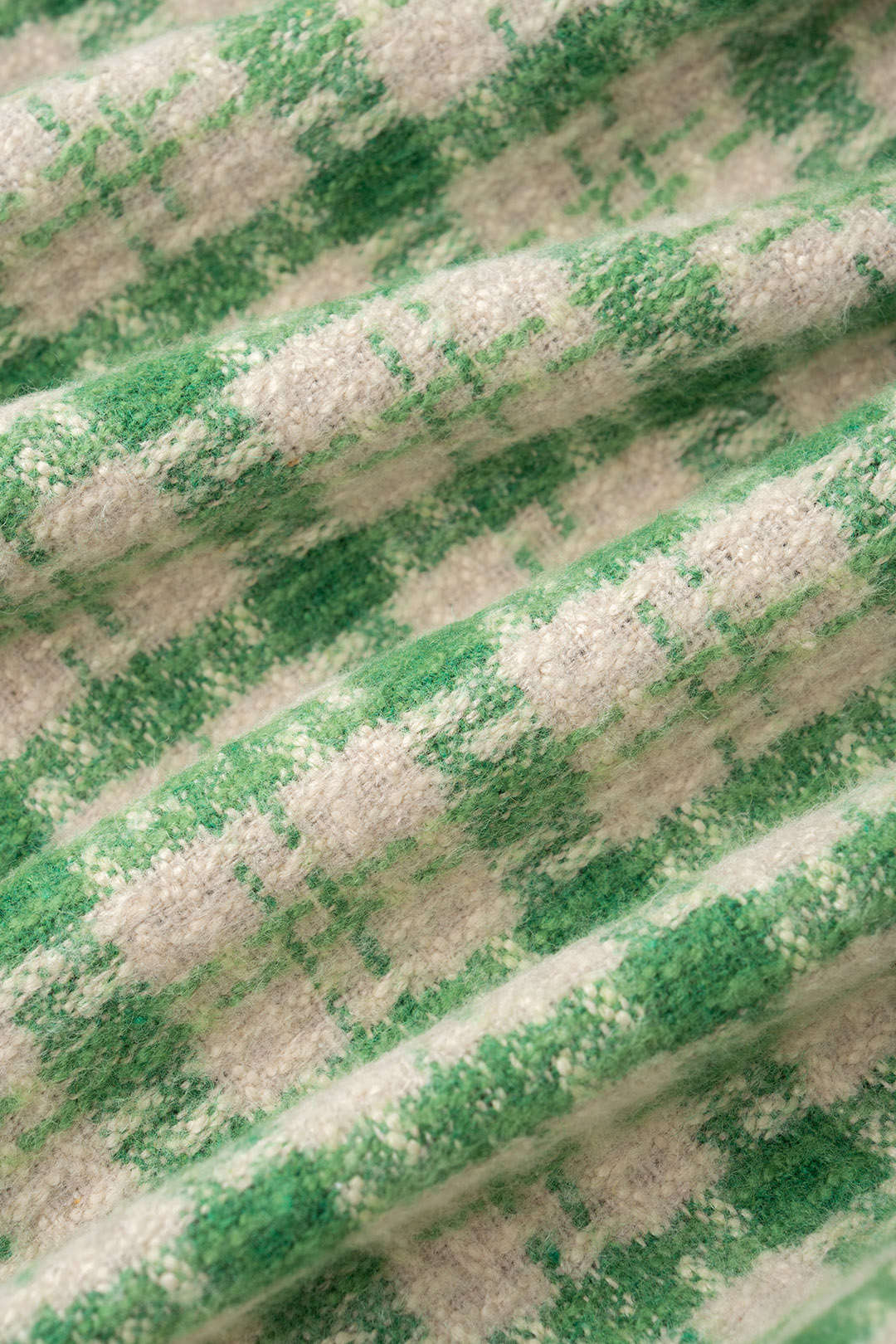 Geruite tweed rok met riem en ruches