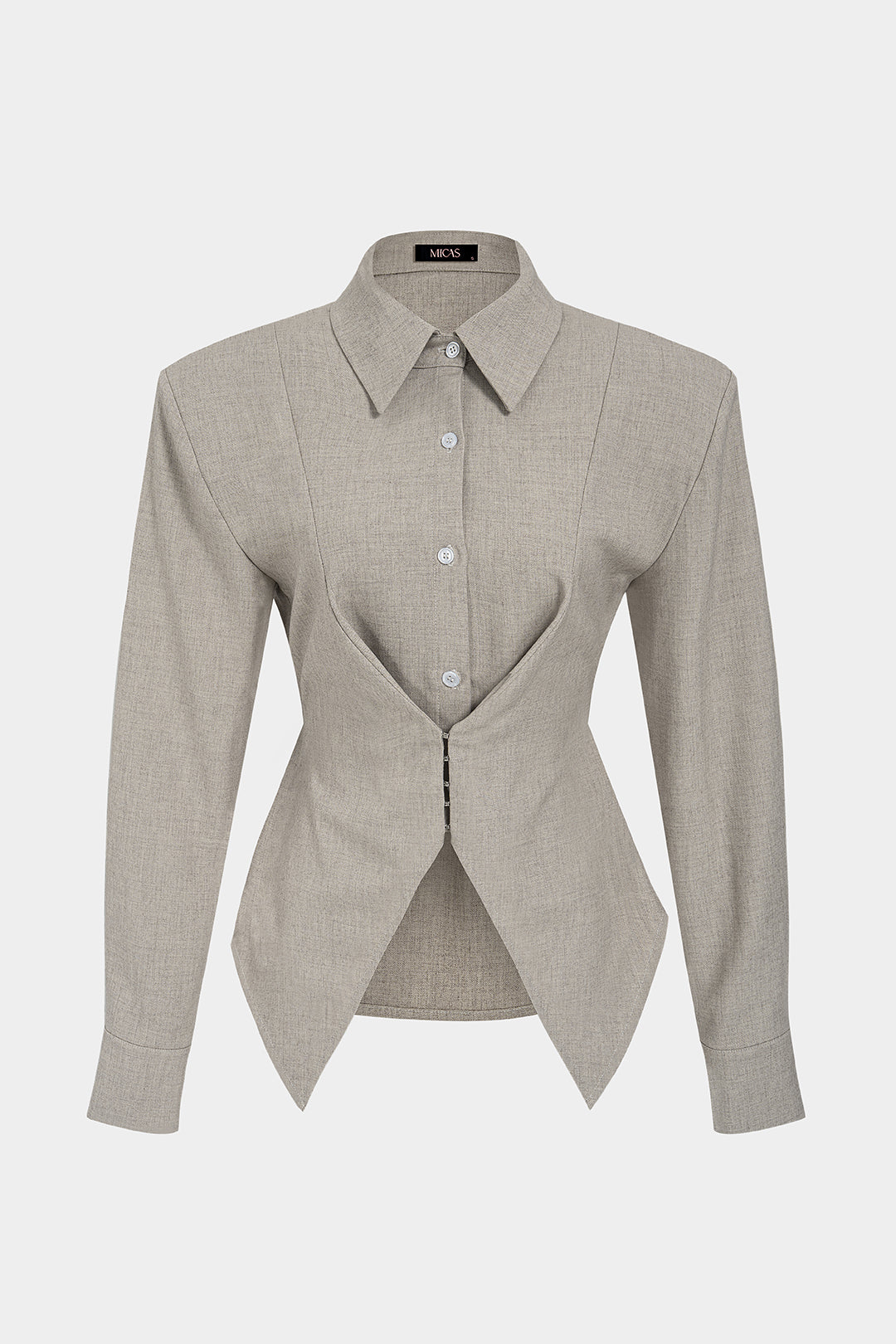 Blouse met revers en lange mouwen