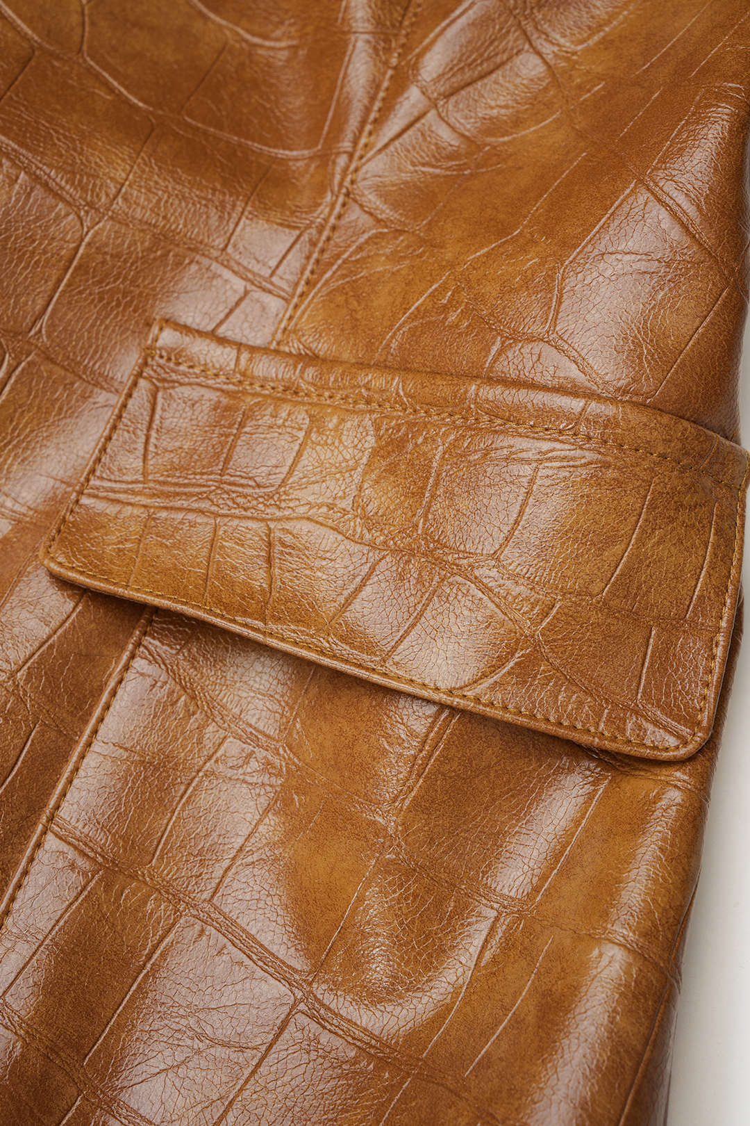 Metallic leren-look gilet met zakken