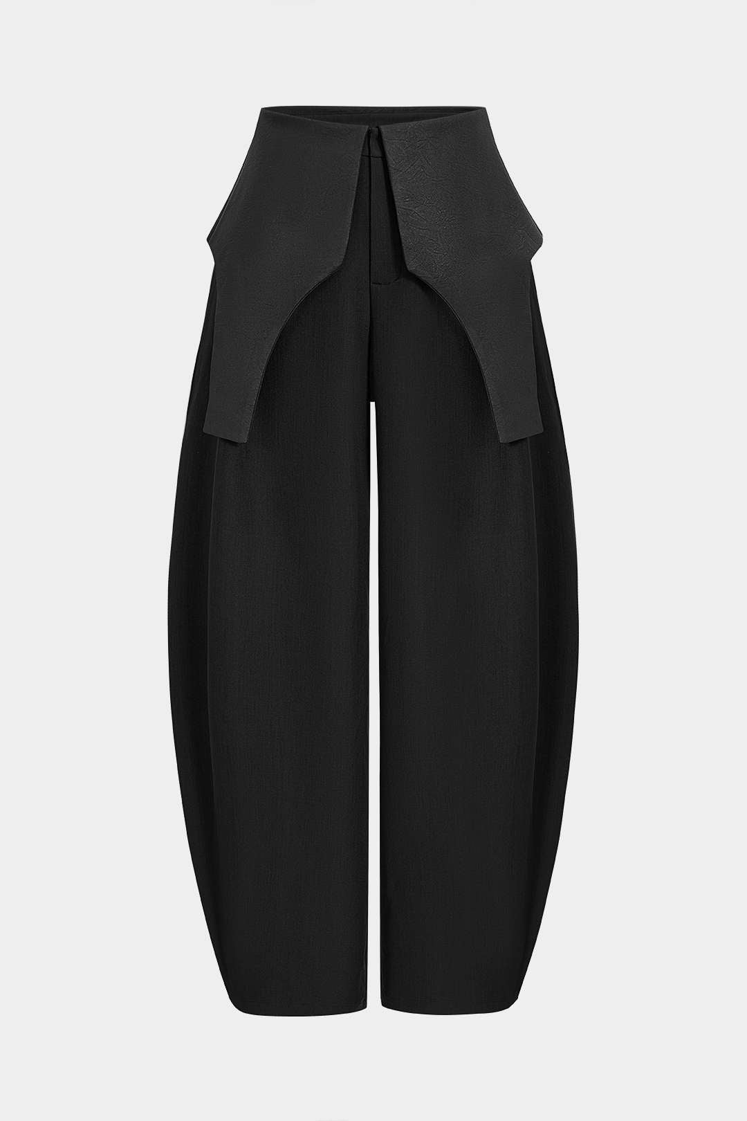 Satijnen patchwork pantalon met rits en ballonmodel