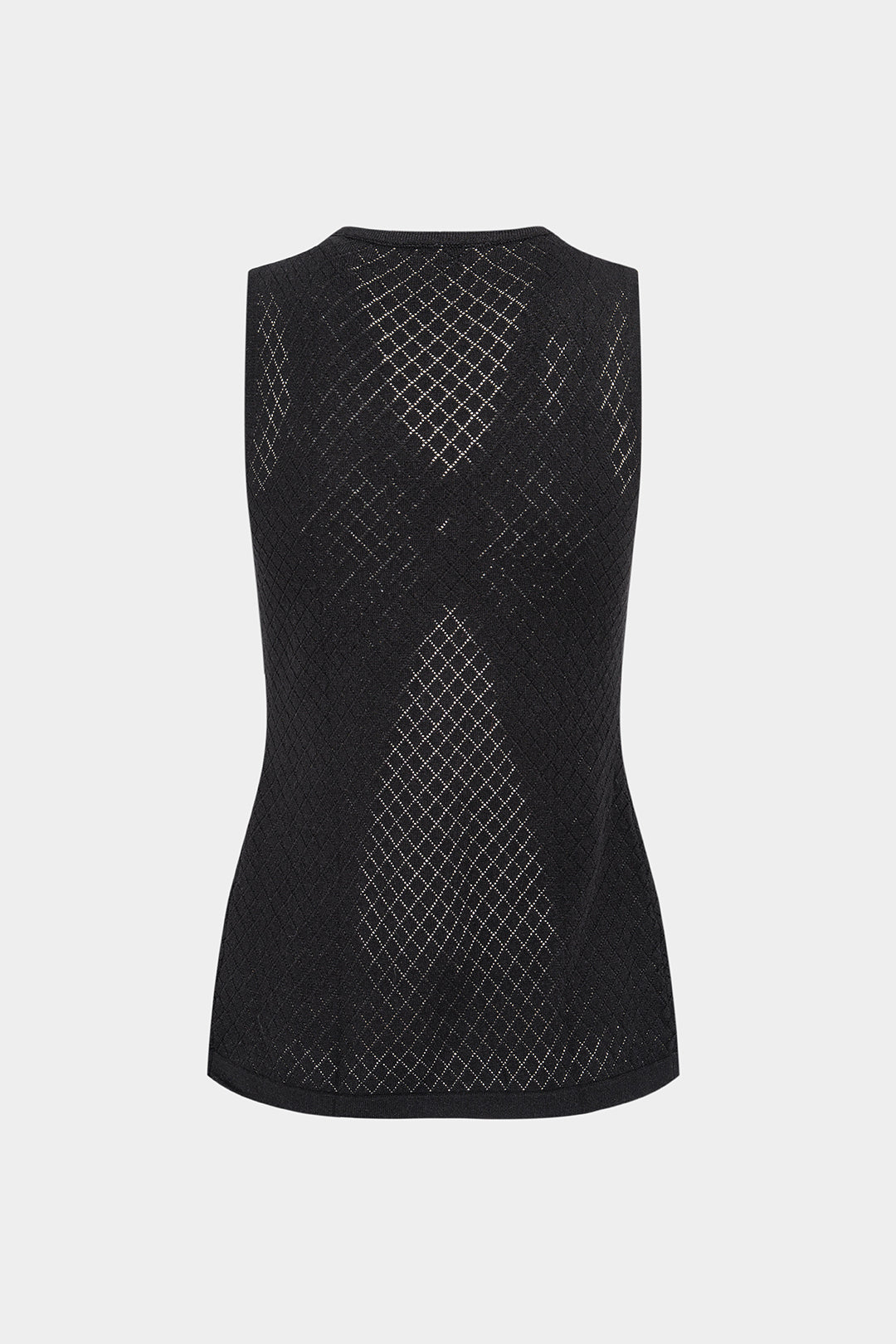 Gebreide metallic tanktop met V-hals en knoopjes