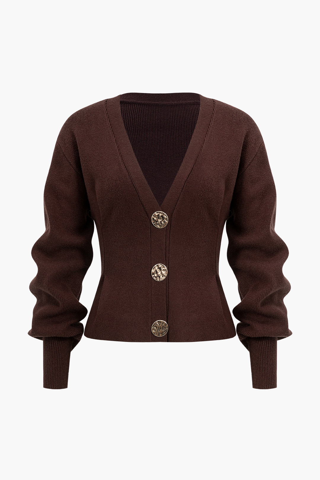 Gebreid vest met knoopjes en V-hals