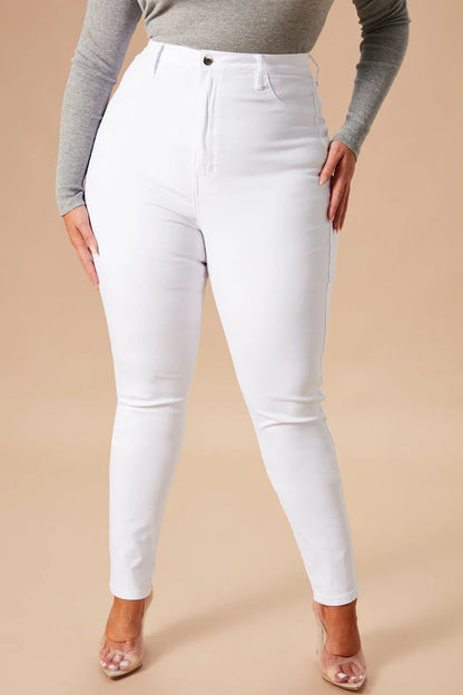 Klassieke Aansluitende Jeans met Hoge Taille