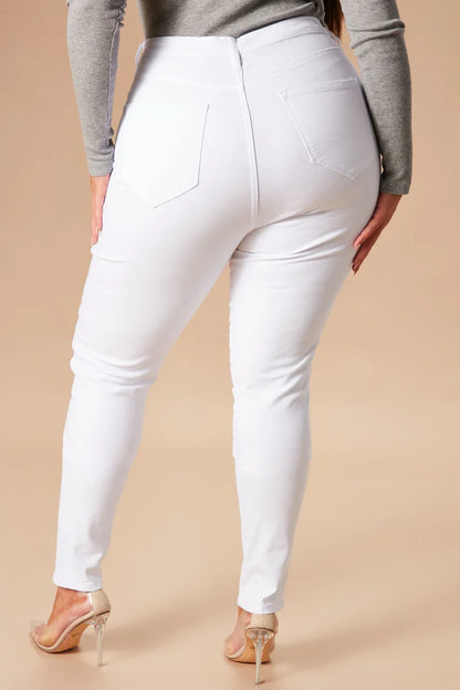 Klassieke Aansluitende Jeans met Hoge Taille
