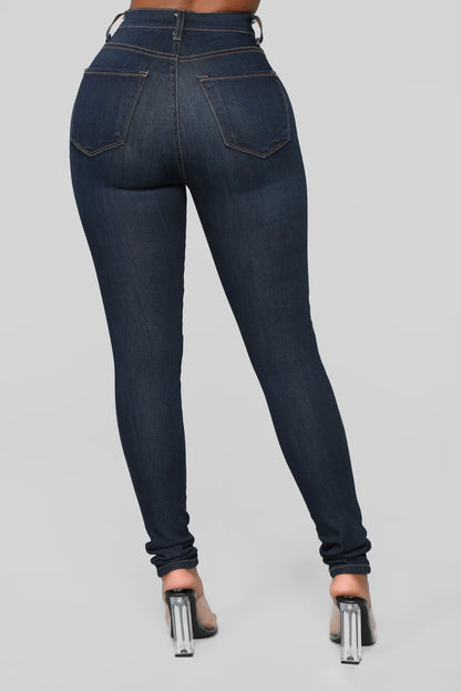 Klassieke Aansluitende Jeans met Hoge Taille