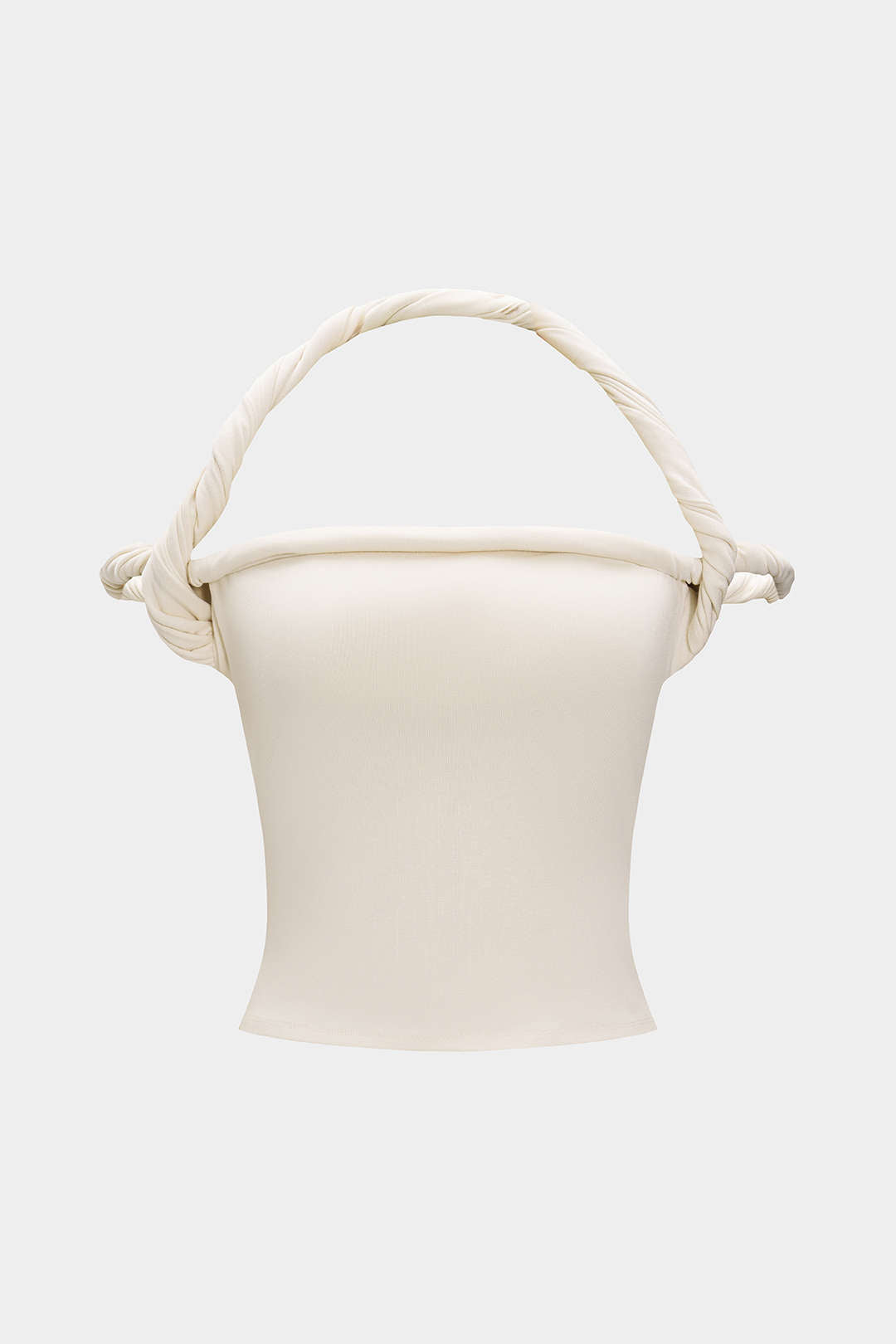 Tanktop met gedraaid detail, knoopdetail en halternek
