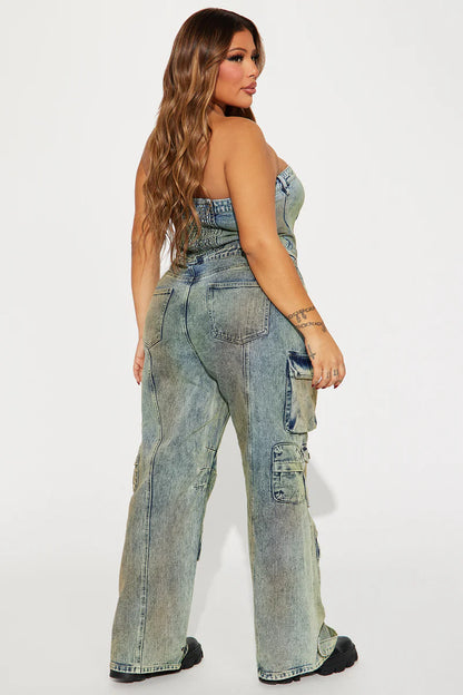 Emma Camouflage Denim Jumpsuit