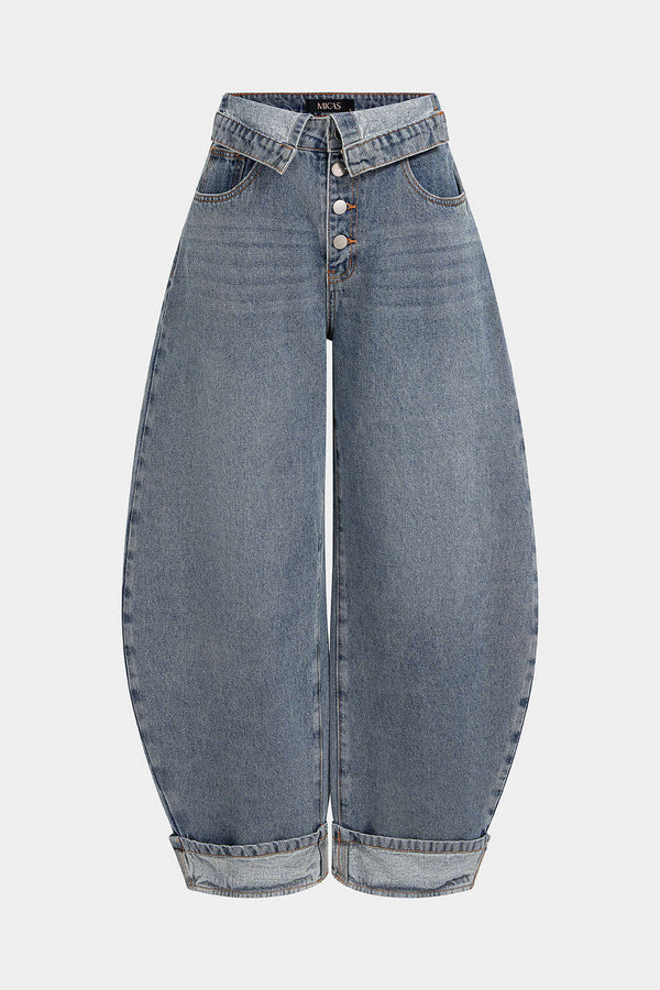 Jeans met knoopjes en ballonmodel