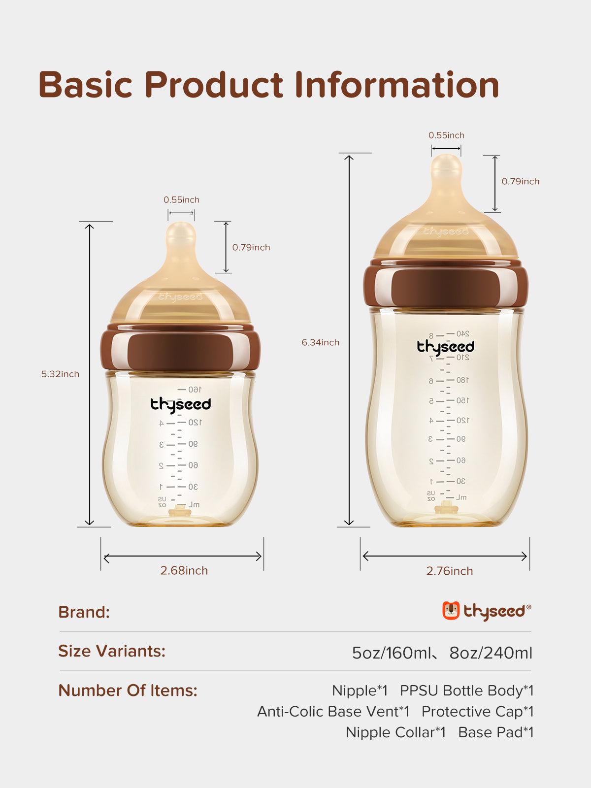 Thyseed PPSU natuurlijke anti-koliek babyfles