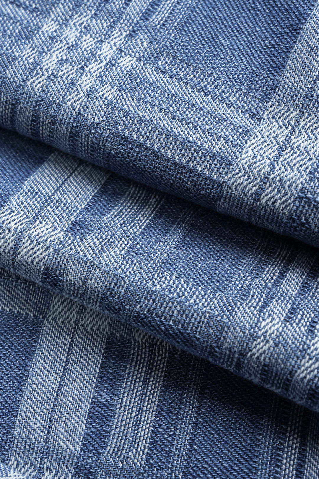 Denim geruite short met knoopjes en rits