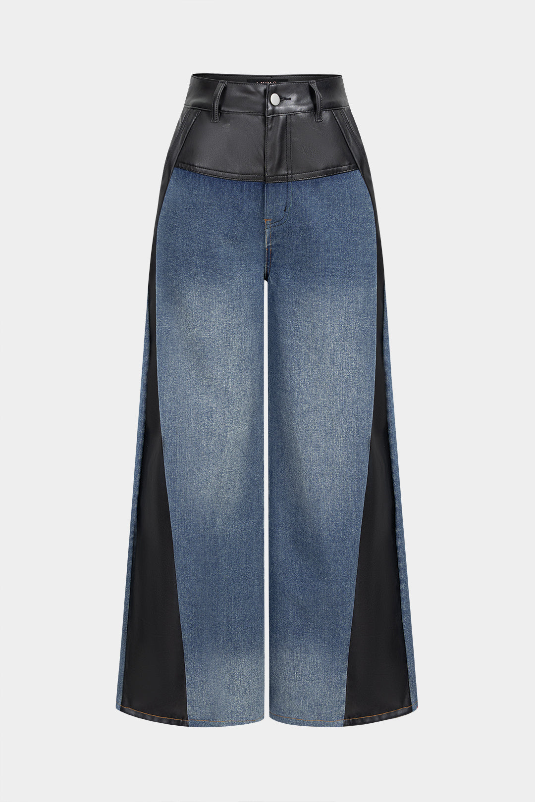 Aya - Patchwork jeans met wijde pijpen
