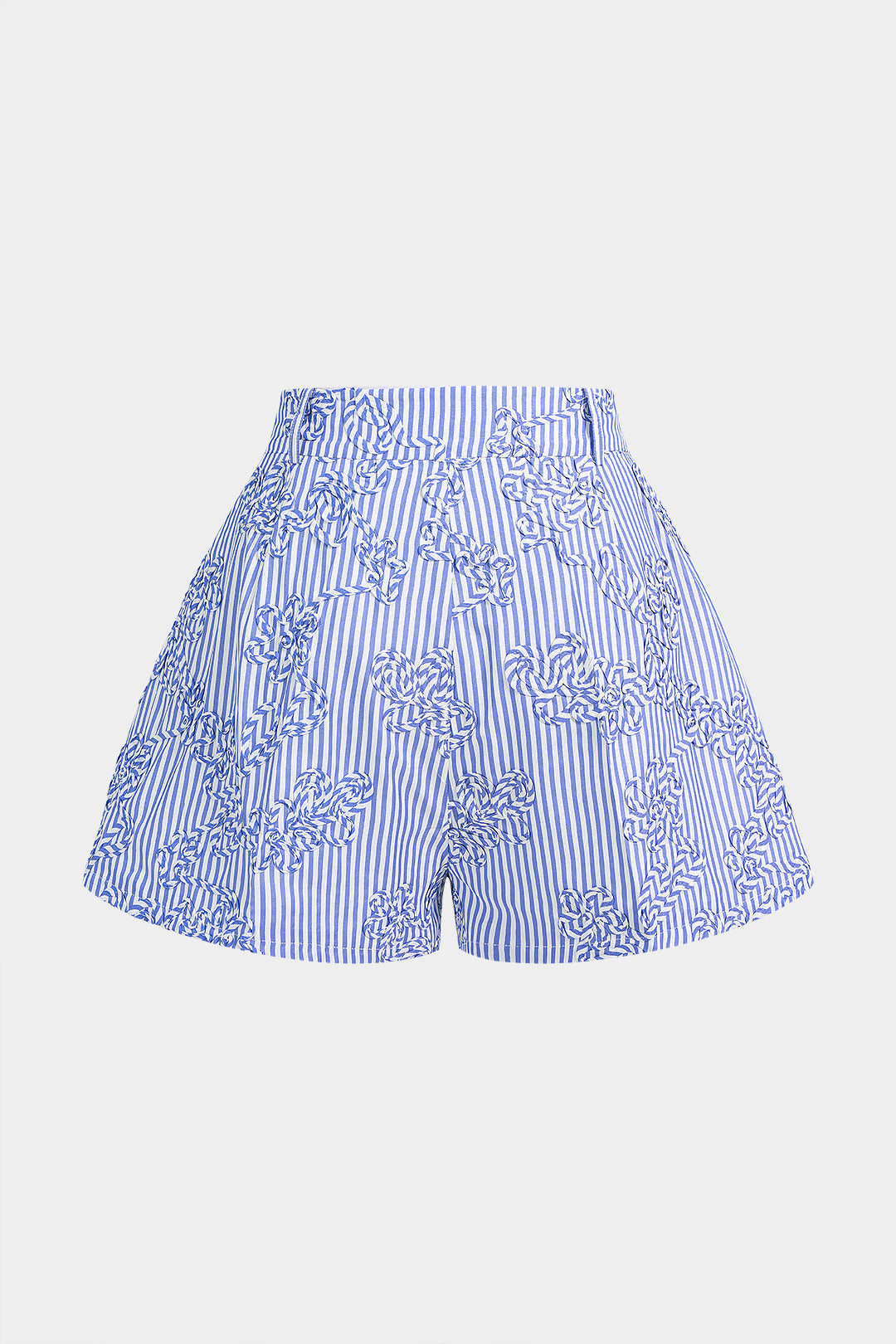 Bloemenprint short met borduursel