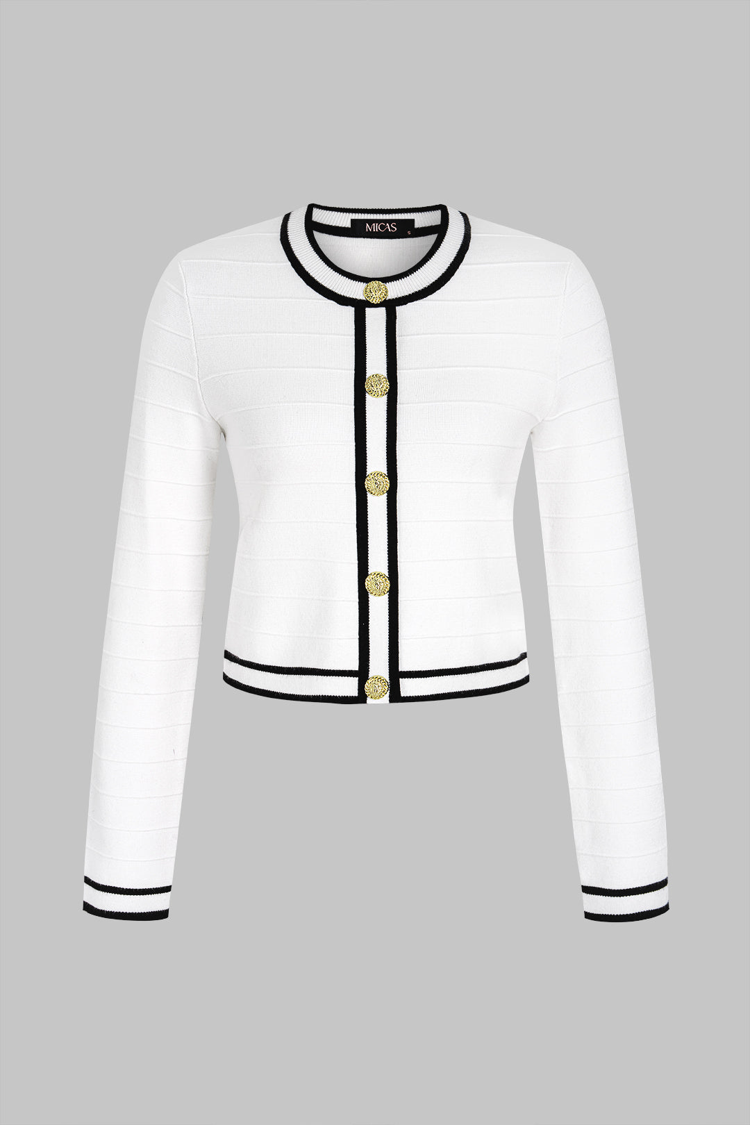 Gebreide metallic top met lange mouwen