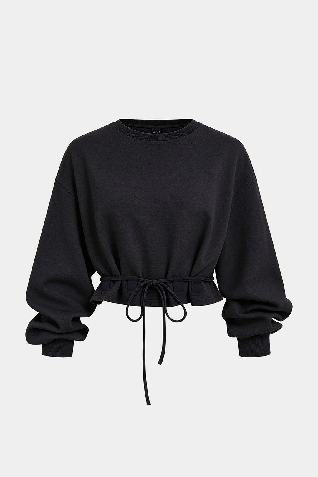 Sweater met ronde hals, strik en lange mouwen