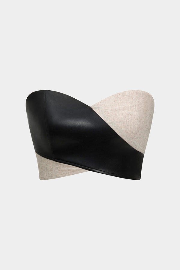 Strapless top met rits
