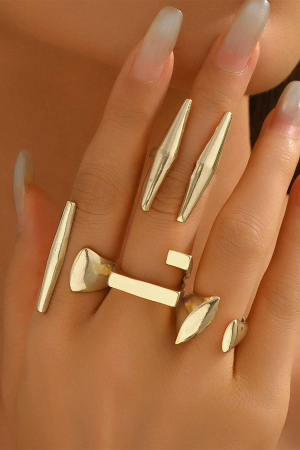 Metallic geometrische ringen