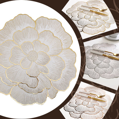 🎉Nieuwjaarscadeau 50% korting! 🌟Goudkleurige 3D-blad-placemat – Luxe tafeldecoratie, hittebestendig en waterdicht: perfect voor feestjes en dagelijks gebruik!