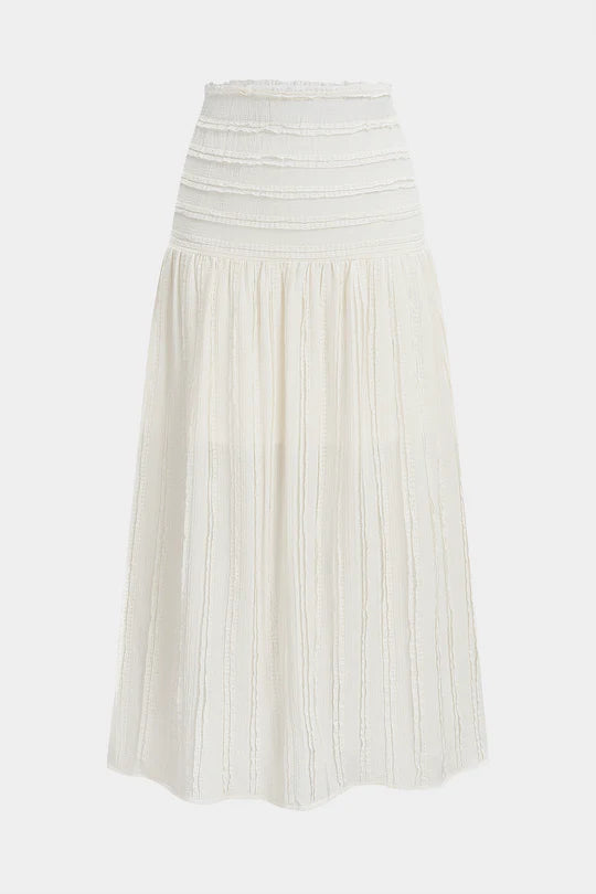 Rok met hoge taille en getextureerde geschulpte rand
