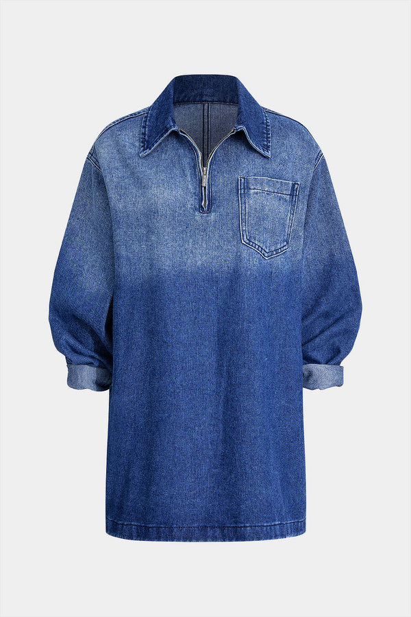Noor - Denim minijurk met lange mouwen