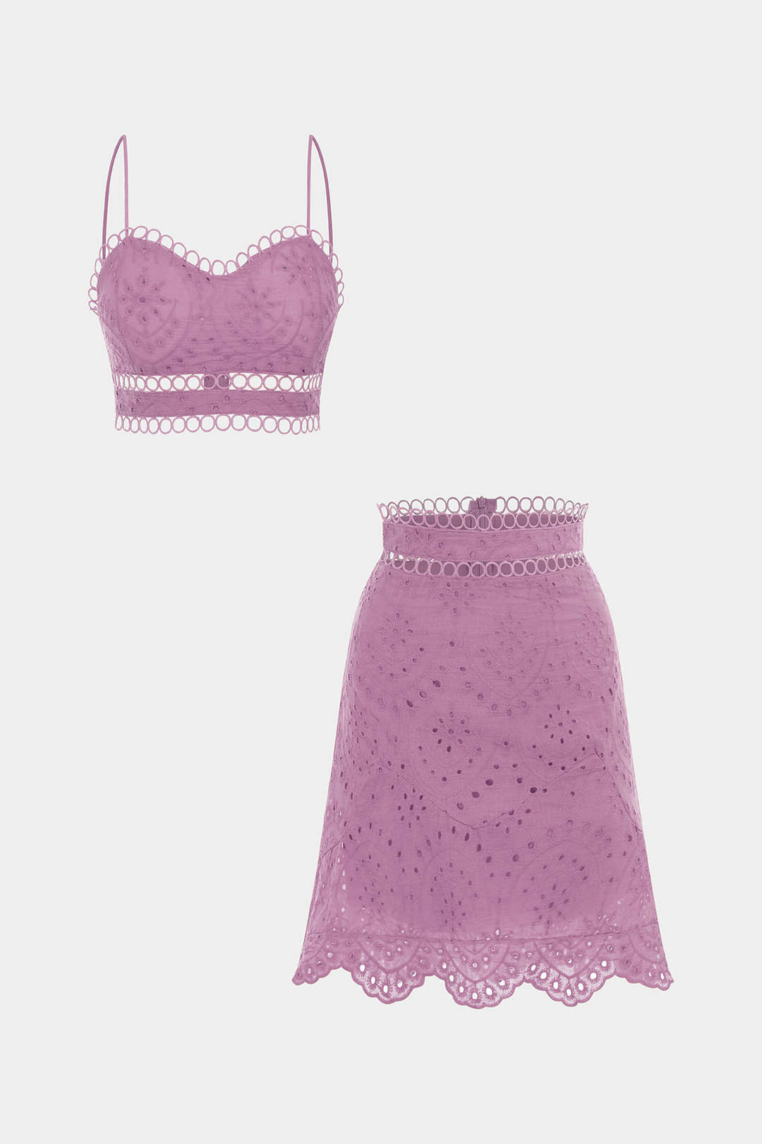 Cropped set met top en rok