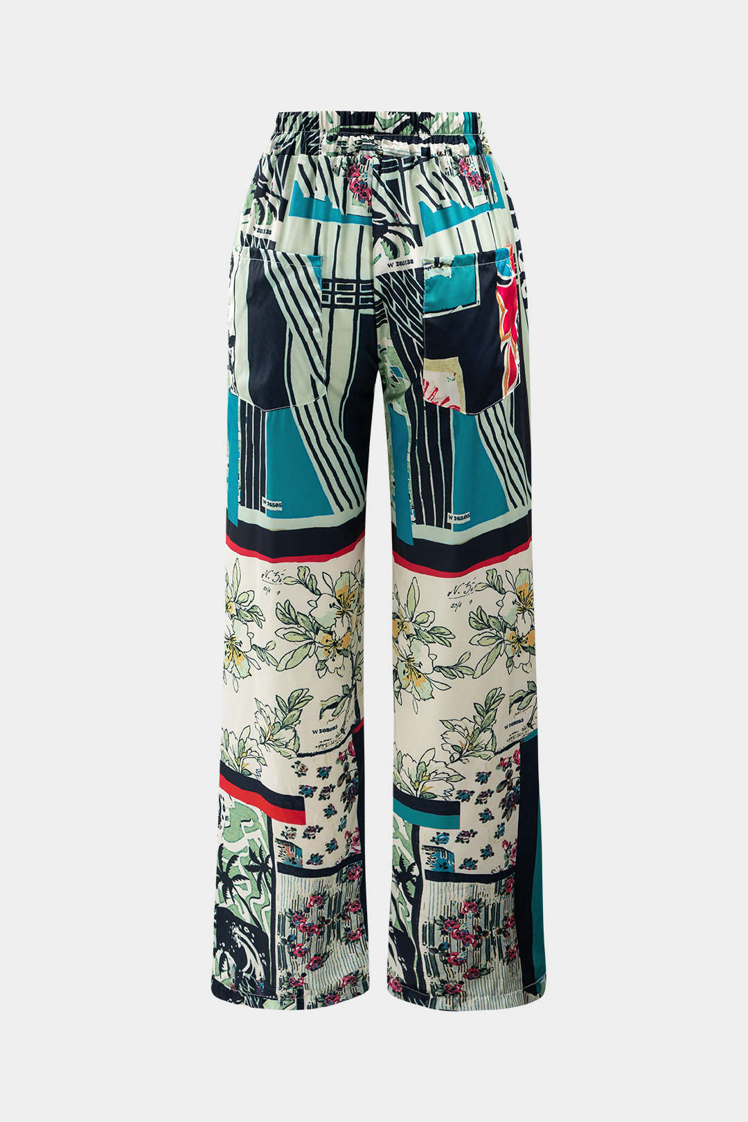 Bloemenprint broek met rechte pijp