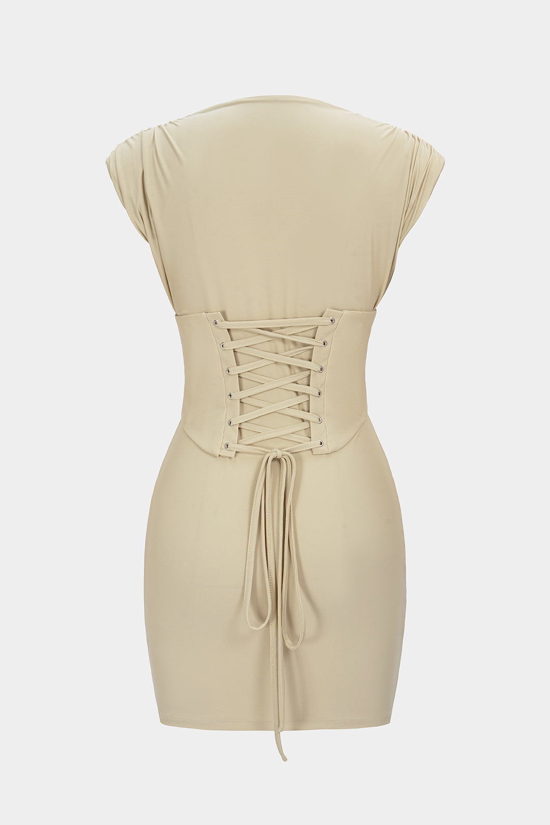 Mouwloze minijurk met riem