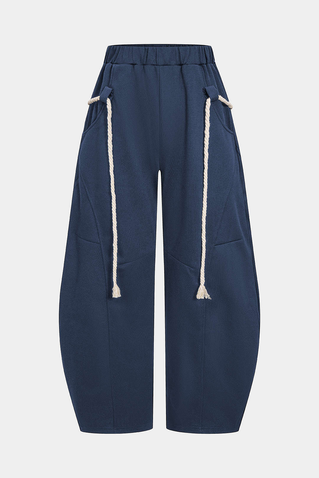 Pantalon met trekkoord en wijde pijpen