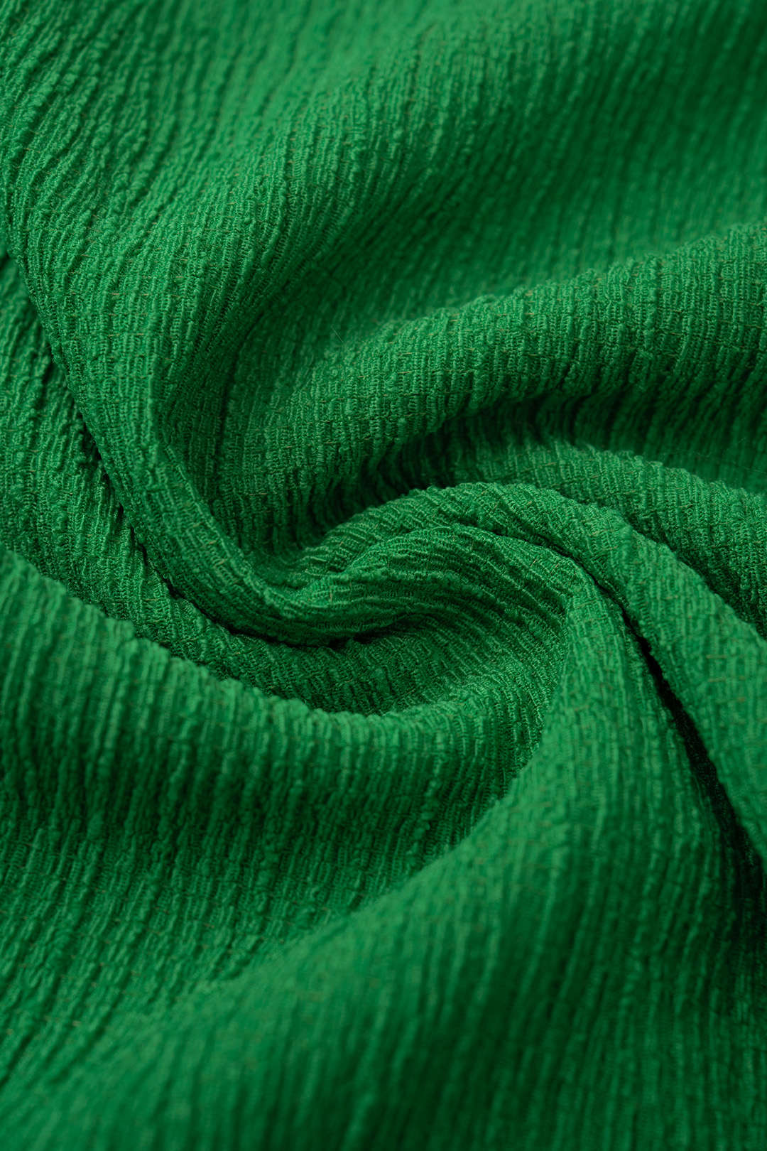 Gestructureerde asymmetrische top met ronde hals en ruches