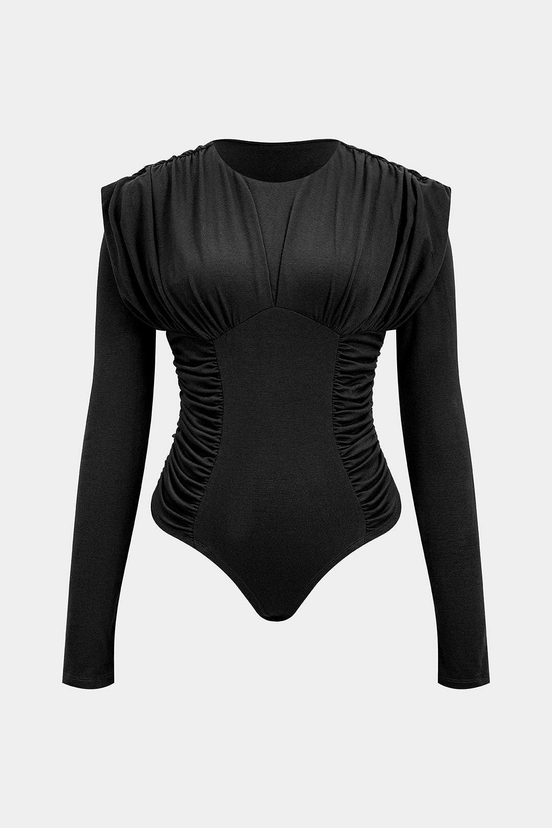 Xenia - Body met ruches en lange mouwen